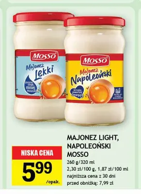 Majonez light Mosso promocja w Gram Market