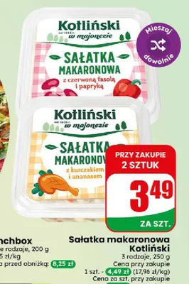 Sałatka makaronowa z kurczakiem i ananasem Kotliński promocja w Dino