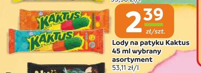 Lody na patyku Kaktus promocja w Gama