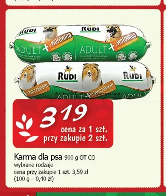Karma dla psa Adult z kurczakiem Rudi promocja w CEZAR Delikatesy