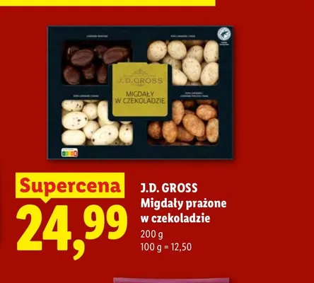 Migdały prażone w czekoladzie J.D. Gross promocja w Lidl