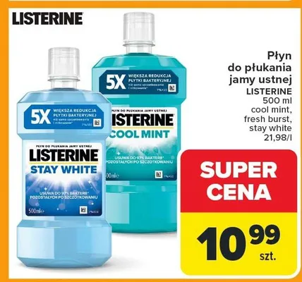 Płyn do płukania jamy ustnej cool mint promocja w Carrefour Market