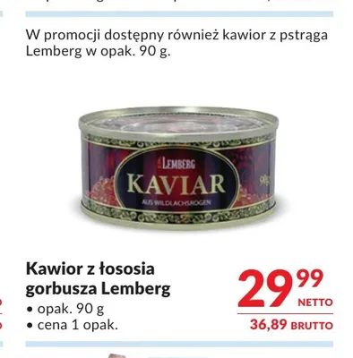 Kawior z łososia gorbusza Lemberg promocja w Makro