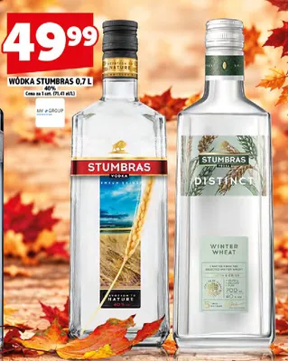 Wódka Stumbras Distinct Winter Wheat 40% promocja w TOPAZ