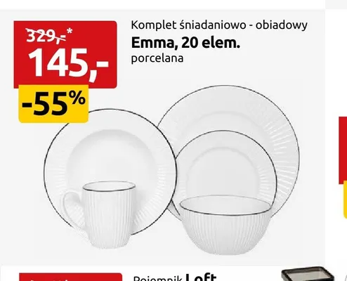 Komplet śniadaniowo - obiadowy Emma promocja w Black Red White