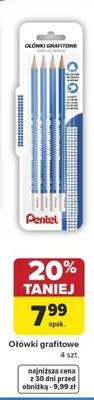 Ołówki grafitowe Pentel 4-pak promocja w Carrefour
