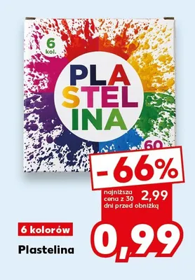 Plastelina 6 kolorów promocja w Kaufland