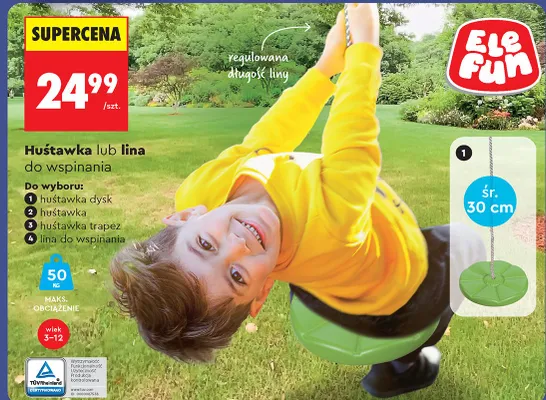 Huśtawka dysk Ele Fun promocja w Biedronka