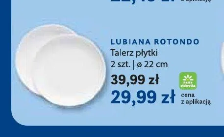 Talerz płytki Lubiana Rotondo 2-pak ø 22 cm promocja w Stokrotka