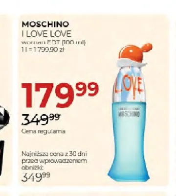 Woda toaletowa Moschino I Love promocja w Drogerie Jawa