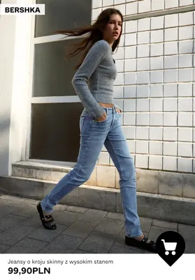 Jeansy o kroju skinny z wysokim stanem Bershka promocja w Bershka