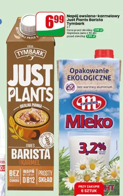Napój owsiano-karmelowy Just Plants Barista Tymbark promocja w Dino