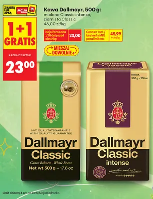 Kawa mielona Dallmayr Classic intense promocja w Biedronka