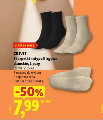 Skarpetki antypoślizgowe damskie 2-pak CRIVIT promocja w Lidl