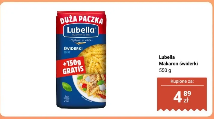 Makaron świderki promocja w Dino