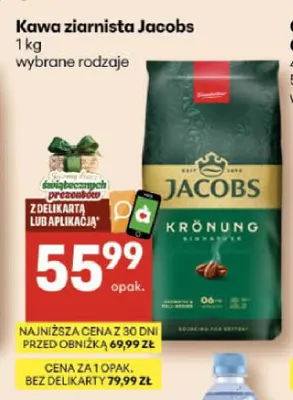 Kawa ziarnista Jacobs Krönung promocja w Delikatesy Centrum