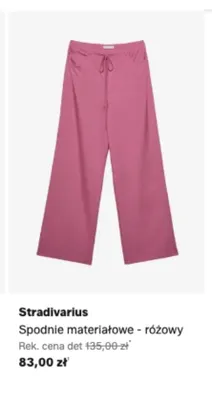 Spodnie materiałowe Stradivarius różowy promocja w Lounge by Zalando