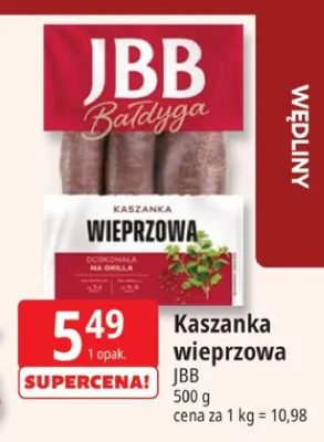 Kaszanka wieprzowa JBB promocja w Leclerc