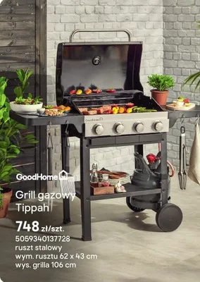 Grill gazowy Tippah GoodHome promocja w Castorama