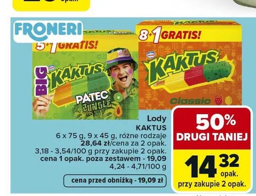 Lody Kaktus promocja w Carrefour