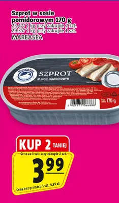 Szprot w sosie pomidorowym MareaSea promocja w Prim Market