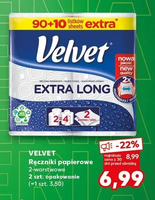 Ręczniki papierowe Velvet Extra Long 2-warstwowe promocja w Kaufland