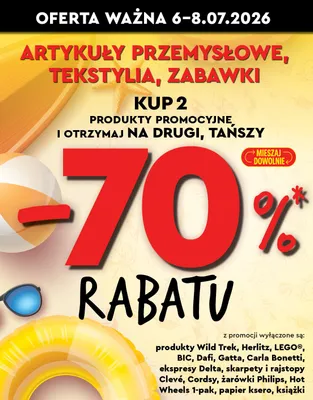 Art. przemysłowe, tekstylia, zabawki promocja w Biedronka