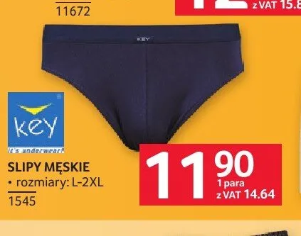 Slipy męskie Key promocja w Selgros