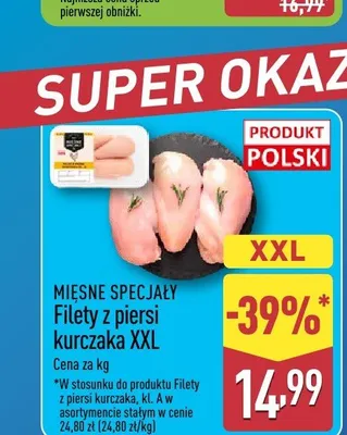 Filety z piersi kurczaka XXL MIĘSNE SPECJAŁY promocja w Aldi