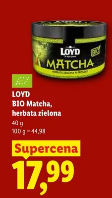 BIO Matcha herbata zielona Loyd promocja w Lidl