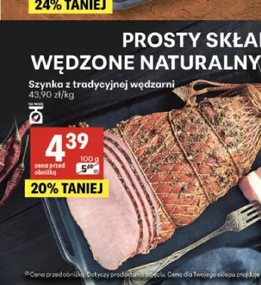 Szynka z tradycyjnej wędzarni Szlachecka Wędzarnia promocja w Delikatesy Centrum