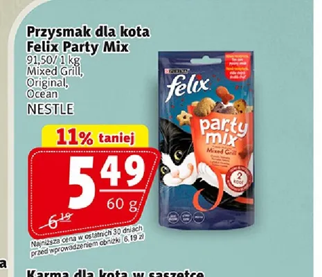 Przysmak dla kota Felix Party Mix Mixed Grill promocja w Prim Market