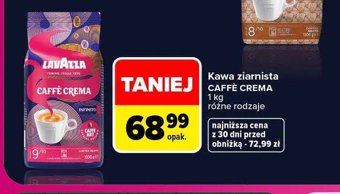 Kawa ziarnista Caffè Crema Lavazza promocja w Carrefour Market