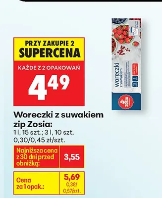 Woreczki z suwakiem Zip Zosia promocja w Biedronka