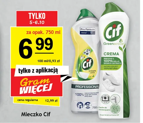 Mleczko Cif promocja w Gram Market