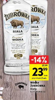 Wódka Żubrówka Biała promocja w Intermarche
