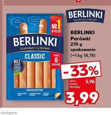 Parówki Berlinki promocja w Kaufland