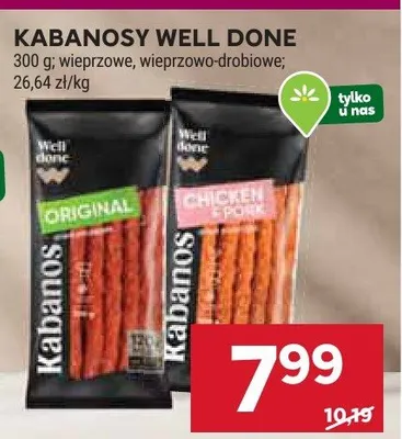 Kabanosy Well Done wieprzowe, wieprzowo-drobiowe promocja w Stokrotka