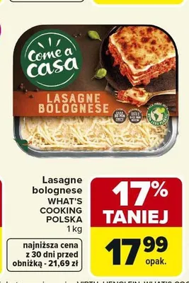 Lasagne bolognese What's Cooking Polska promocja w Carrefour Market
