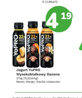 Jogurt YoPRO wysokobiałkowy wanilia ciasteczko Danone promocja w Limonka