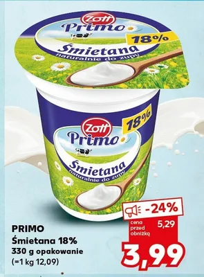 Śmietana 18% Primo promocja w Kaufland