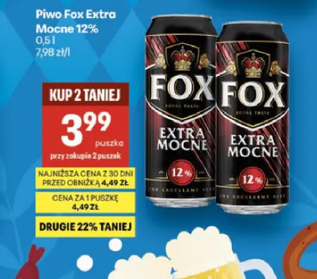 Piwo Fox Extra Mocne 12% promocja w Delikatesy Centrum