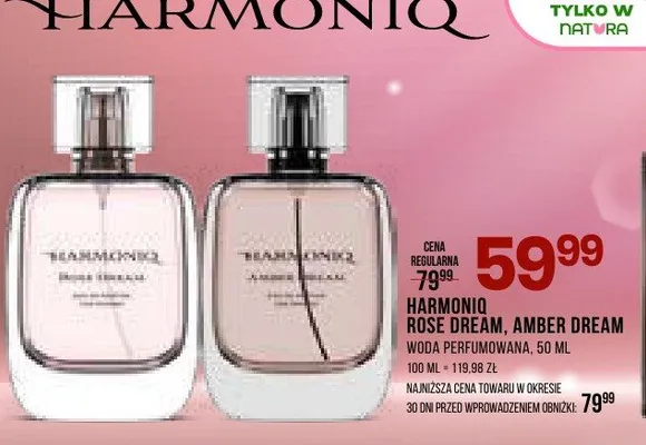 Woda perfumowana Rose Dream, Amber Dream promocja w Drogerie Natura