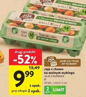 Jaja z chowu na wolnym wybiegu promocja w Intermarche