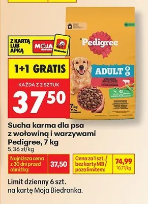 Sucha karma dla psa z wołowiną i warzywami Pedigree promocja w Biedronka