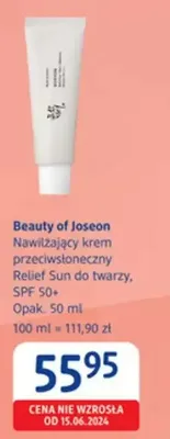 Nawilżający krem przeciwsłoneczny Relief Sun do twarzy, SPF 50+ promocja w Drogerie DM