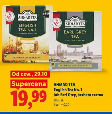 Herbata czarna Ahmad Tea English Tea No. 1 promocja w Lidl