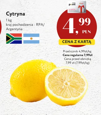 Cytryna RPA Argentyna promocja w Market Point