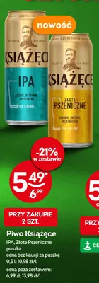 Piwo Książęce Złote Pszeniczne promocja w Żabka
