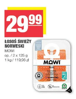 Łosoś świeży norweski Mowi 2-pak 125 g promocja w SPAR